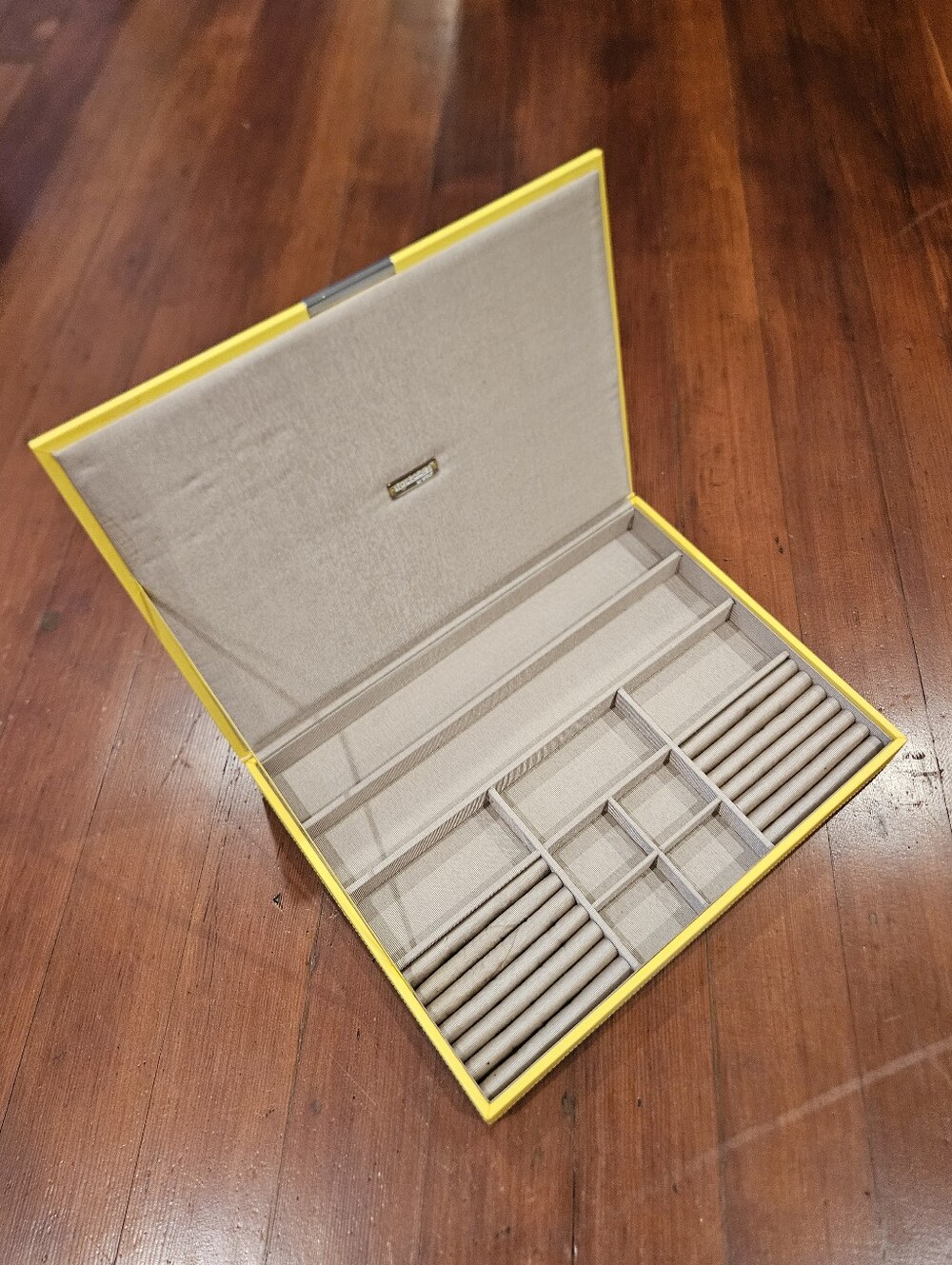 Stackables Yellow Jewelry Organizer Box with Beige Lining